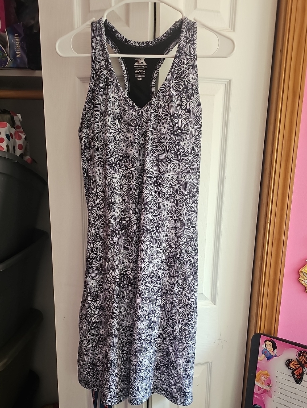 ZeroXposur Black and White Floral Swim Coverup Dress